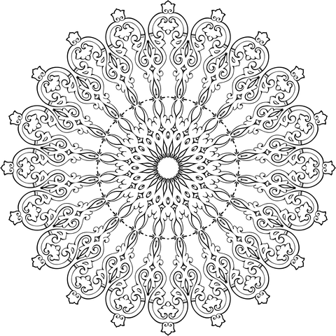 Vintage Calligraphic Flourish Frame Coloring Page